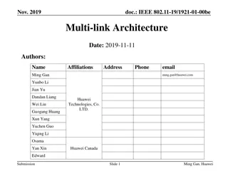 IEEE 802.11-19/1921-01-00be Multi-link Architecture Overview