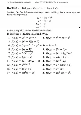 Engineering Mechanics Class 2 Mathematics Partial Derivatives