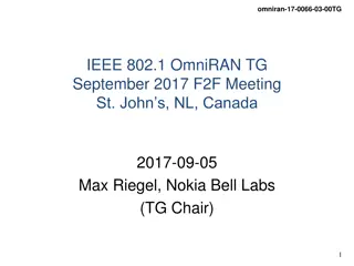 IEEE 802.1 OmniRAN TG Meeting September 2017 Summary