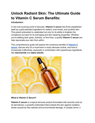 Unlock Radiant Skin The Ultimate Guide to Vitamin C Serum Benefits