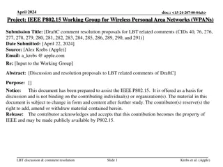 IEEE P802.15 Working Group DraftC Comment Resolution Proposals for LBT Related Comments