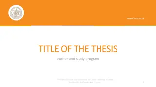 Thesis on Societal Studies at University in Trnava