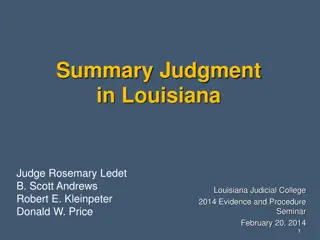 Louisiana Summary Judgment Historical Perspective