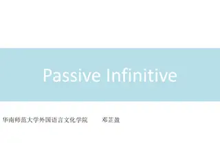 Learn about Passive Infinitive Usage and Practice Exercises