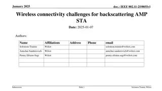 Understanding Wireless Connectivity Challenges in IEEE 802.11-25/0055r1