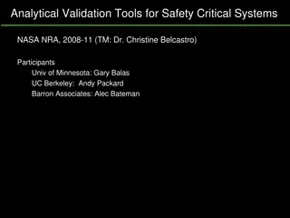 Analytical Validation Tools for Safety Critical Systems NASA NRA