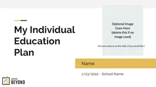 Developing My Individual Education Plan: Meeting Goals and Support Needs