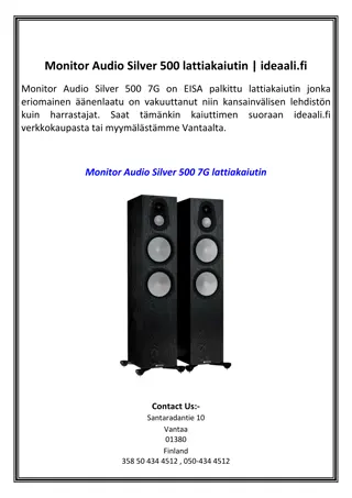 Monitor Audio Silver 500 lattiakaiutin  ideaali.fi(IDEAALI Tec)