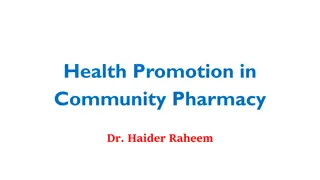 Enhancing Health Through Community Pharmacy Health Promotion Programs