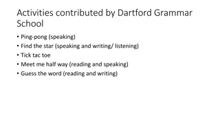 Engaging Speaking and Listening Activities by Dartford Grammar School