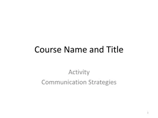 Effective Communication Strategies Activity: Enhancing Skills Through Interactive Exercises