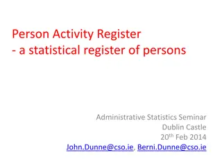 Statistical Register of Persons: Administrative Data Seminar at Dublin Castle