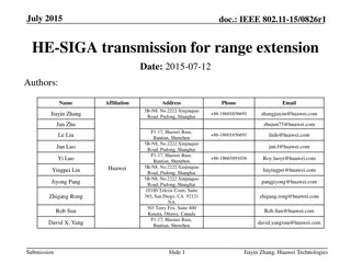 IEEE 802.11-15/0826r1 HE-SIGA Transmission for Range Extension Study July 2015