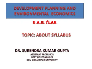 Development Planning and Environmental Economics: Detailed Course Overview