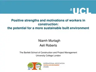 Strengths and Motivations of Workers in Construction for a Sustainable Built Environment