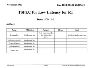 IEEE 802.11-20/1693r2 TSPEC Element and Proposals