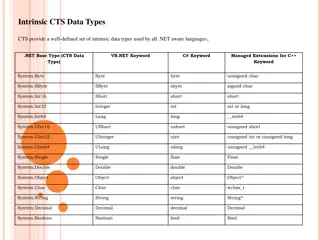 Intrinsic CTS Data Types and Common Language Specification