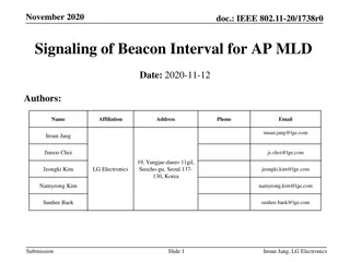 Signaling of Beacon Interval for AP MLD in IEEE 802.11-20 Standard