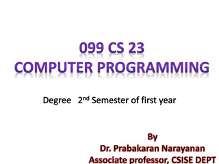 Computer Programming: Data Input/Output Functions and Flow of Control