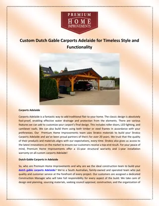Custom Dutch Gable Carports Adelaide for Timeless Style and Functionality