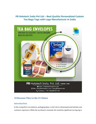 Best Quality Personalized Custom Tea Bags Tags with Logo Manufacturer in India