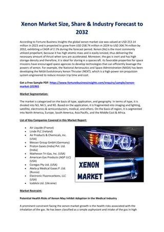 Xenon Market Size, Share & Industry Forecast to 2032