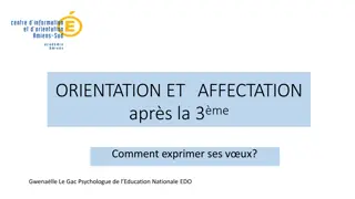 Expressing Student Preferences for Orientation and School Placement