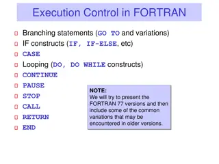 Exploring Fortran 77 Control Structures and Statements