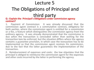 Exploring Principal's Obligations in Commission Agency Contracts