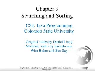 Searching and Sorting in Java Programming at Colorado State University