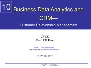 Utilizing Data Analytics for Effective CRM - Insights from CYCU Prof. CK Farn