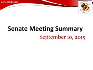 University Senate Summary - September 10, 2015 and Strategic Plan Update