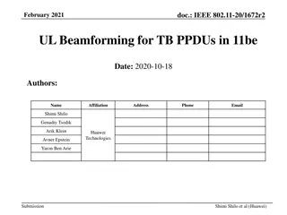 UL Beamforming for TB PPDUs in IEEE 802.11be Standard