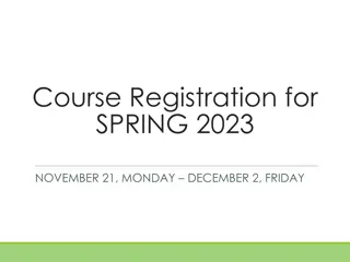 Course Registration for SPRING 2023