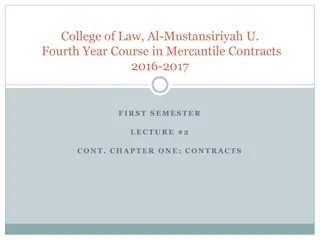 Understanding Mercantile Contracts: Vices of Consent, Object Conditions, Cause, and Contract Effects
