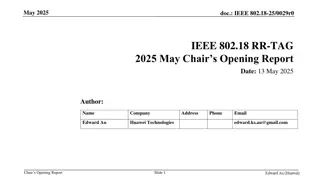 IEEE 802.18 May 2025 Opening Report and Objectives