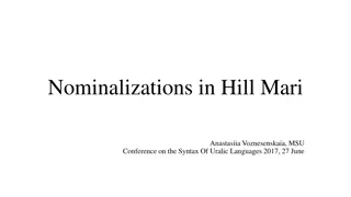 Nominalizations in Hill Mari Syntax: Insights and Diagnostics