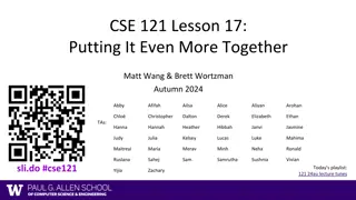 Lesson 17: Final Exam Details and Scheduling Updates for CSE 121 Autumn 2024