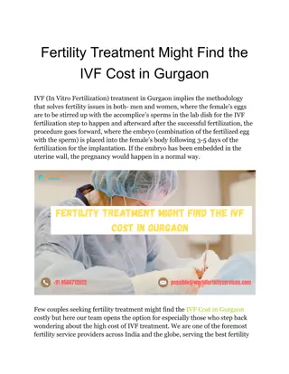 Fertility Treatment Might Find the IVF Cost in Gurgaon