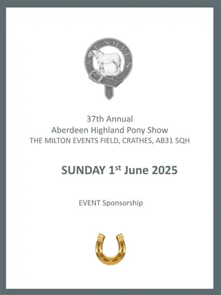 37th Annual Aberdeen Highland Pony Show - Sponsorship Opportunities 2025