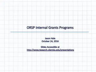 Understanding ORSP Internal Grants Programs and Faculty Travel Grants