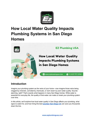 How Local Water Quality Impacts Plumbing Systems in San Diego Homes