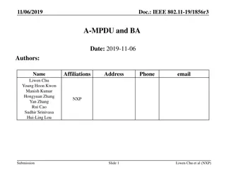 IEEE 802.11-19/1856r3: A-MPDU and BA Overview