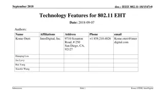 IEEE 802.11 EHT Technology Features and Enhancements