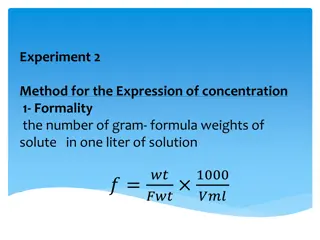 Methods for Concentration Expression in Solutions