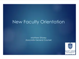 New Faculty Orientation at Saint Louis University: Legal Guidance and Insurance Information
