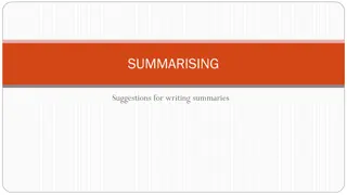 Effective Strategies for Writing Summaries