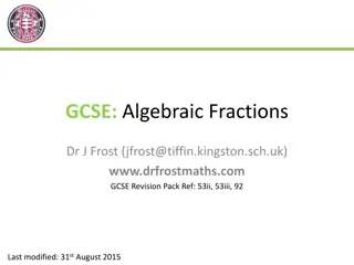 Algebraic Fractions - GCSE Revision Pack Overview