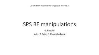SPS RF Manipulations for Beam Dynamics Study