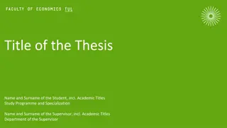Thesis Presentation Structure and Evaluation